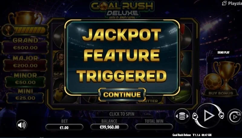 Goal Rush Deluxe - iniciando o Jackpot Hold and Win com bolas de bônus