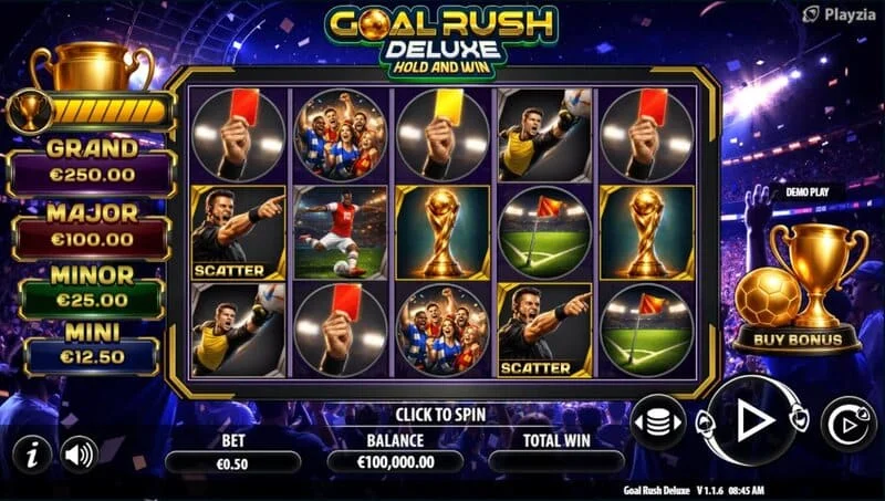 Goal Rush Deluxe - tela de jogo no modo Free Spin